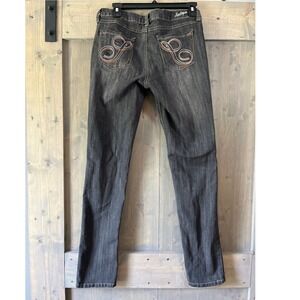 Southpole Jeans Straight Leg‎ Embroidered Back Pockets Black Y2K Juniors Size 9